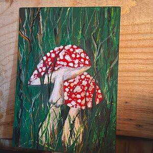 Wall Art painted picture "Toadstools"